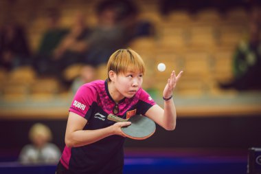 Masa tenisinde Mu Zi (CHI) ve Zhu Yuling (CHI) finalleri