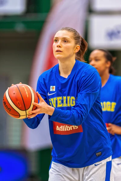 Feminino Qualificador Europeu jogo entre a Suécia e Espanha — Fotografia de Stock