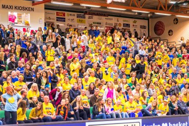 Swedish fans at the Women European Basketball Qualifier game bet