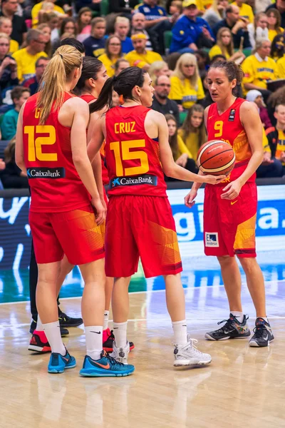 España habla tácticamente en el Calificador Europeo de Baloncesto Femenino ga — Foto de Stock