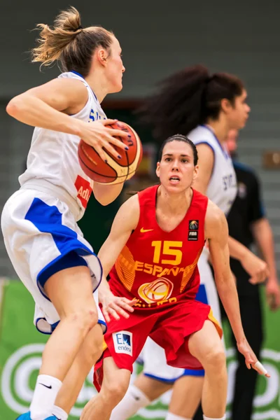 Suécia contra Espanha no Qualificador Europeu de Basquetebol Feminino — Fotografia de Stock