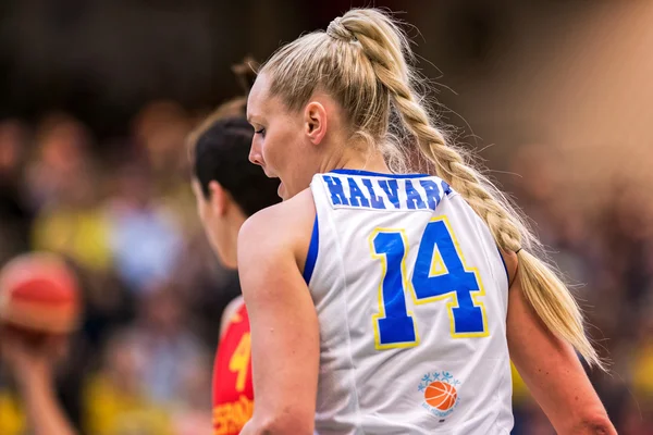 Closeup de Louice Halvarsson no Women European Basketball Qu — Fotografia de Stock