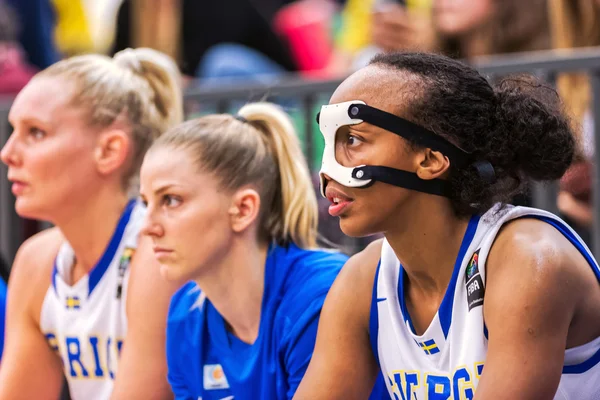 O banco sueco na gam Qualificador Europeu de Basquetebol Feminino — Fotografia de Stock