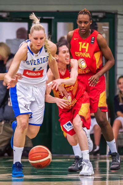 Suecia contra España en el European Basketball Qualifier Femenino — Foto de Stock
