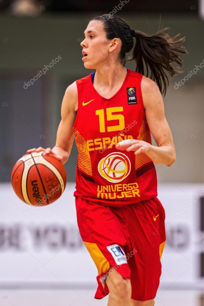 Closeup of Anna Cruz (SPA)l at the Women European Basketball Qua