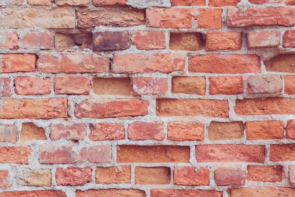 Vieux mur de briques avec briques manquantes — Photo