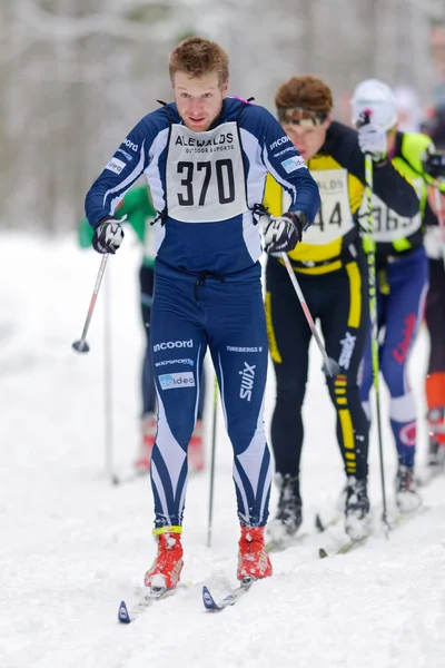 Elite group at the Ski Marathon in nordic skiing classic style — Stock Photo, Image