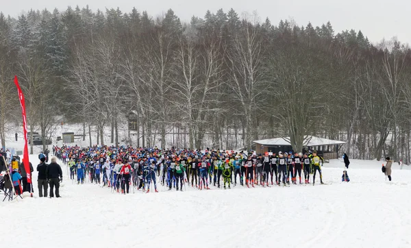 Campo di partenza della Maratona di sci nordico in stile classico — Foto Stock