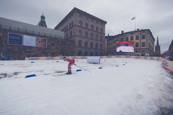 Kříž na lyžích na sprintu Fis světového mistrovství v Roy — Stock fotografie