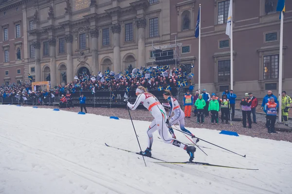 Cross country síző a Fis világ kupa Sprint versenyen a Roy — Stock Fotó