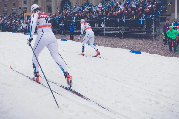 Kruis land skiër op de Fis World Cup Sprint-evenement op de Roy — Stockfoto