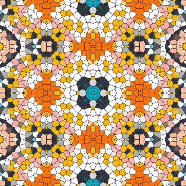 Patrón Mosaico Caleidoscópico Sin Costura Generado Textura Ornamento Frágil Fractal — Foto de Stock