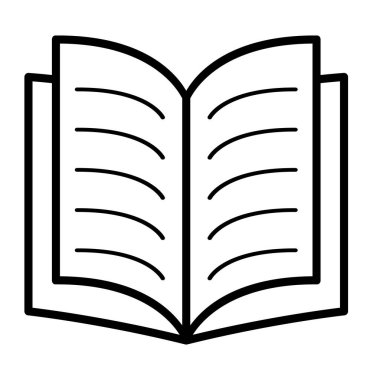 Kitap ikonu, açık eğitim ders kitabı, kütüphane vektör illüstrasyon sembolü. öğrenme tasarımı beyaz arkaplanda izole edildi .