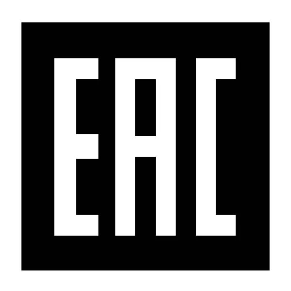 Eac标志 单个图标产品标识包 在白色背景上孤立的欧元符号 控制信息说明 — 图库矢量图片