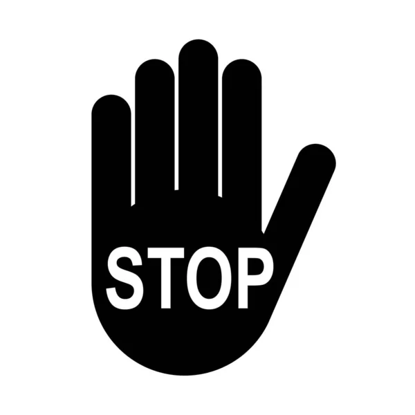 Stopp Symbol Mit Wacher Hand Warnung Covid Symbol Nein Gefahr — Stockvektor