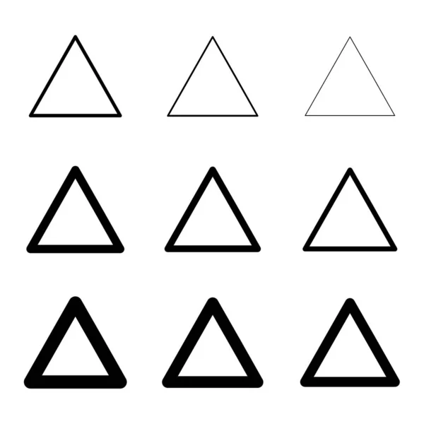 三角形のラインデザインのセット 白い背景に隔離された芸術の形のコレクション — ストックベクタ