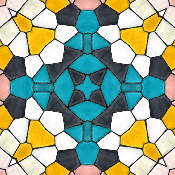 Pattern Mosaico Caleidoscopico Senza Soluzione Continuità Generato Texture Ornamento Fragile — Foto Stock