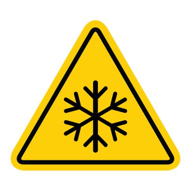 Kar ikonu, tehlikeli buz tanesi işareti, risk uyarısı vektör çizimi, dikkatli uyarı sembolü .