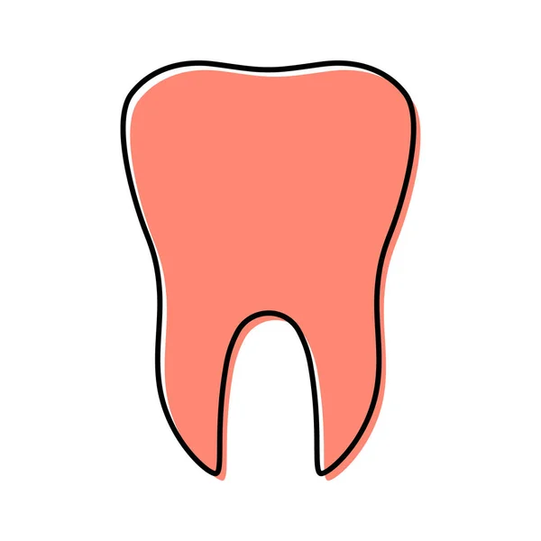 Icono Plano Diente Rojo Aislado Sobre Fondo Blanco Ilustración Del — Archivo Imágenes Vectoriales