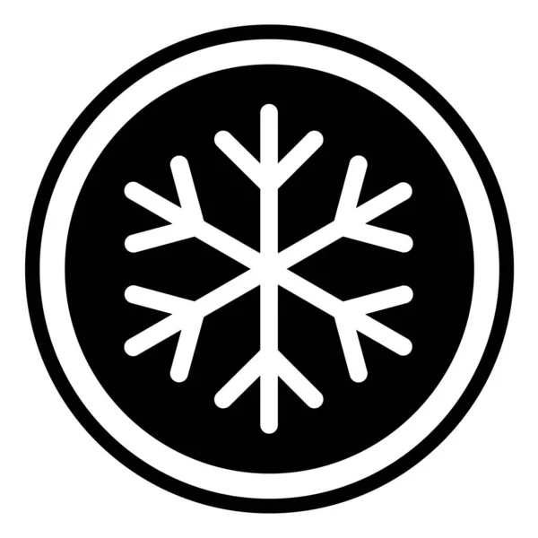 Ícone Inverno Neve Sinal Floco Gelo Perigo Ilustração Vetor Alerta — Vetor de Stock