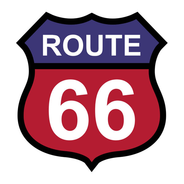 Route 66 classic icon, travel usa history highway, america road trip vector background .