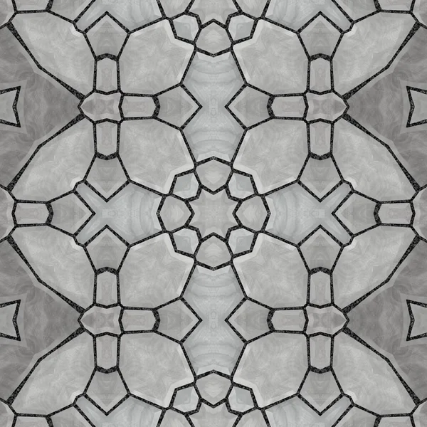 Padrão Mosaico Caleidoscópico Sem Costura Gerado Textura Ornamento Frágil Fractal — Fotografia de Stock