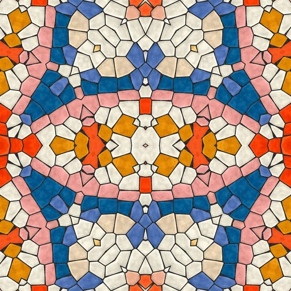Mönster Mosaik Kalejdoskopisk Sömlös Genererad Konsistens Prydnad Bräcklig Fraktal Material — Stockfoto