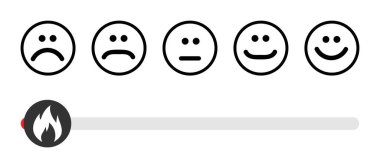 Müşteri simgesi duygu tatmin metresi beyaz arkaplanda farklı bir sembol .