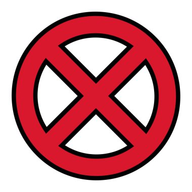 Düz Durdurma Simgesi beyaz arkaplanda izole edildi. Modern vektör çizimi. Kırmızı giriş sembolü yok .