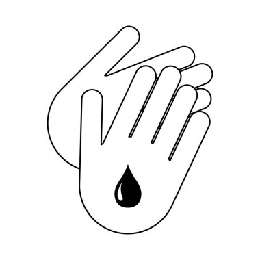 Kirli ellerinizi temizleyin, hijyen vektör illüstrasyon simgesini yıkayın, beyaz arkaplanda izole edilmiş yassı sembolü önleyin .