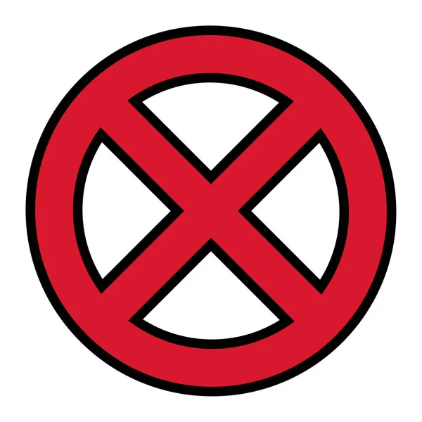 Flat Stop Icon Geïsoleerd Witte Achtergrond Moderne Vectorillustratie Rood Geen — Stockvector