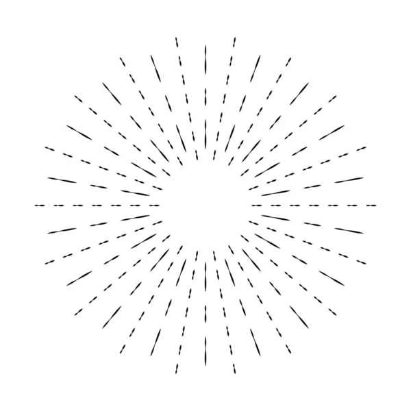 Sunburst Linie Symbol Isoliert Auf Weißem Hintergrund Sommer Web Banner — Stockvektor