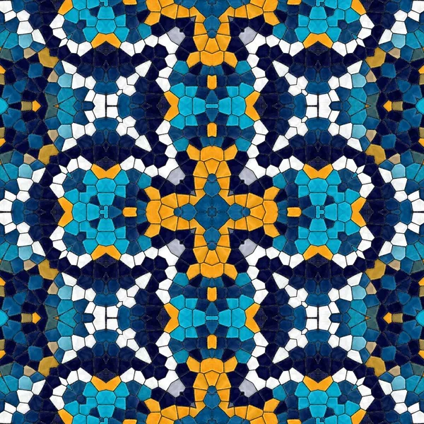 Patrón Mosaico Caleidoscópico Sin Costura Generado Textura Ornamento Frágil Fractal — Foto de Stock