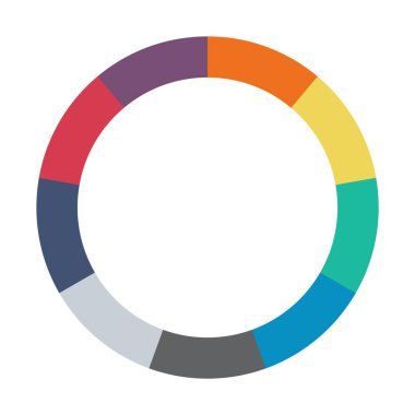 Infographic pasta grafiği. Döngü sunumu diyagramı 9 bölüm. Beyaz arkaplanda izole edilmiş vektör .