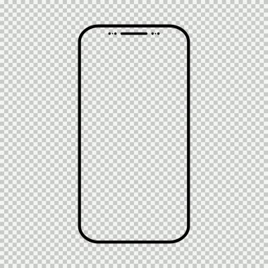 Akıllı cep telefonu modeli, akıllı telefon teknolojisi şablonu, modern boş telephnone, gerçekçi vektör çizimi .