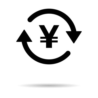 Yuan para ikonu, Çin grafik ödeme iş işareti, piyasa ekonomisi illüstrasyonu .