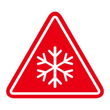 Kar ikonu, tehlikeli buz tanesi işareti, risk uyarısı vektör çizimi, dikkatli uyarı sembolü .