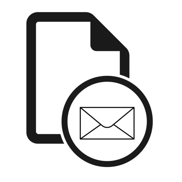 Plik Płaska Ikona Literą Izolowane Białym Tle Mail Dokument Symbol — Wektor stockowy