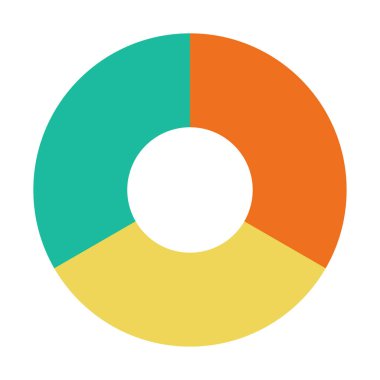 Infographic pasta grafiği. Döngü sunumu diyagramı 3 bölüm. Beyaz arkaplanda izole edilmiş vektör .