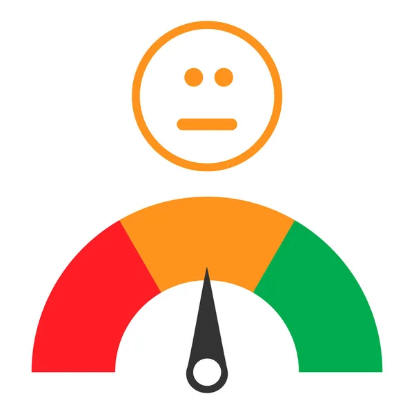 背景にニュートラルシンボルでお客様のアイコン感情満足度メーター — ストックベクタ