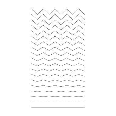 Dalgalı, kıvrımlı, zigzag yatay çizgiler. Vektör basit yeni tasarım ögesi .