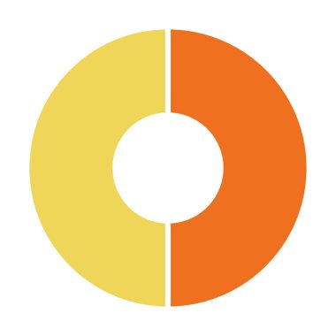 Infographic pasta grafiği. Döngü sunumu diyagramı 2 bölüm. Beyaz arkaplanda izole edilmiş vektör .