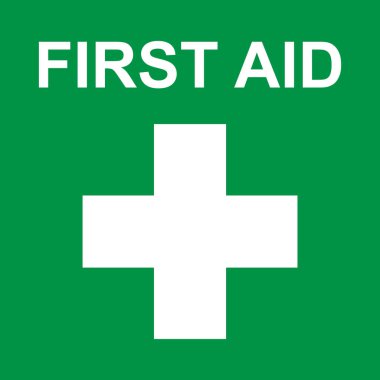 İlk yardım işareti, sağlık haçı sağlık sembolü, ilaç acil durum ikonu, güvenlik tasarımı .