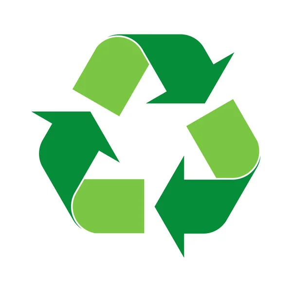Recycle Milieu Icoon Eco Natuur Afval Geïsoleerd Witte Achtergrond Vuilnis — Stockvector