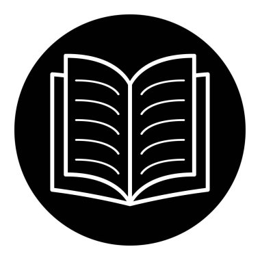 Kitap ikonu, açık eğitim ders kitabı, kütüphane vektör illüstrasyon sembolü. öğrenme tasarımı beyaz arkaplanda izole edildi .
