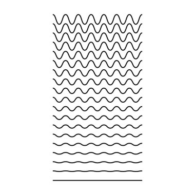 Dalgalı, kıvrımlı, zigzag yatay çizgiler. Vektör basit yeni tasarım ögesi .