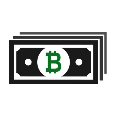 Bitcoin düz simge işareti vektörü. Kağıt para sembolü beyaz arkaplanda izole edilmiş, İş Grafiği illüstrasyonu .