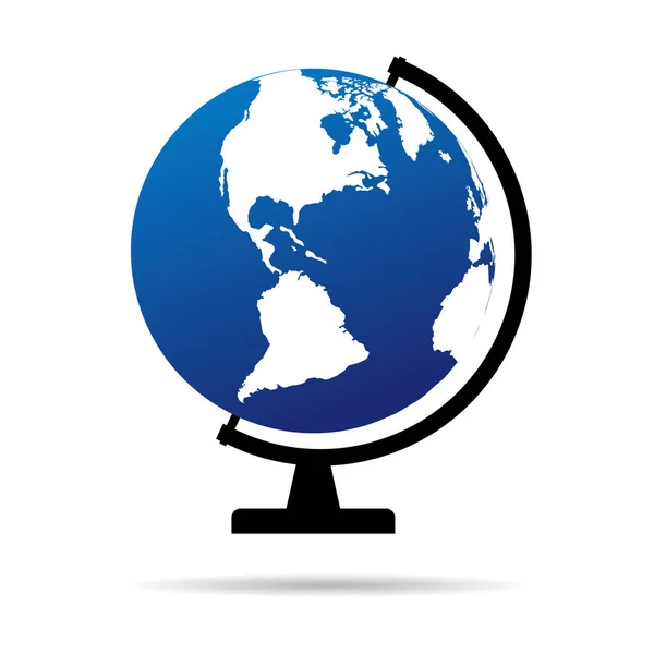 Globus Karta Ikon Earth Globe Symbol Resa Till Världen Pläterad — Stock vektor