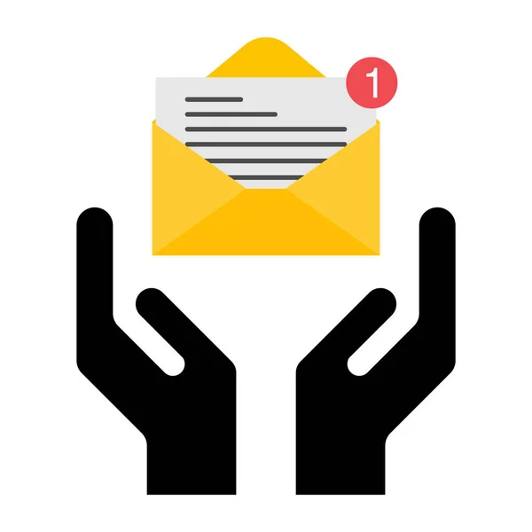 Εικόνα Ελπίδας Ανθρώπινο Χέρι Σύμβολο Ηλεκτρονικού Ταχυδρομείου Βοήθεια Και Προστασία — Διανυσματικό Αρχείο