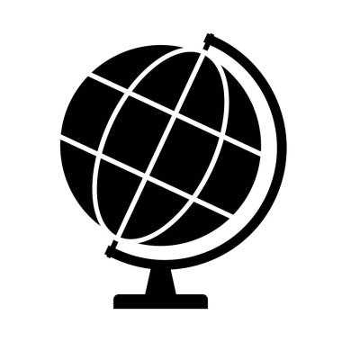 Globus haritası simgesi, Dünya küresi sembolü, dünyaya seyahat, ağ, logo, web vektör illüstrasyonu için kaplanmış .
